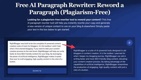 Free AI Paragraph Rewriter .